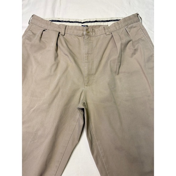 Polo Ralph Lauren Men's Khaki Chino Pants Flat Front Pleated Size 40x27 - Picture 2 of 15